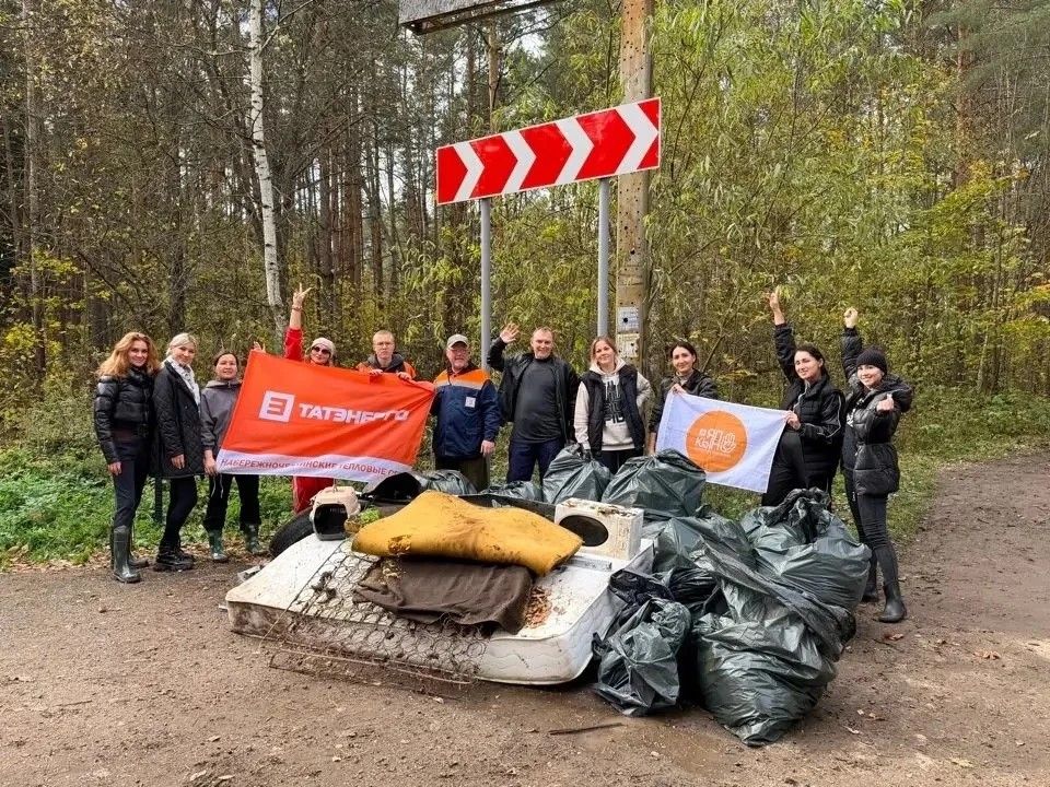 Сотрудники Татэнерго высадили деревья и убрали лес