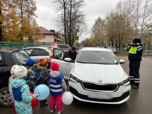 Заинские дошкольники поздравили водителей с Днем народного единства