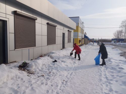 Жители Заинска собрали мусор на улице Мичурина