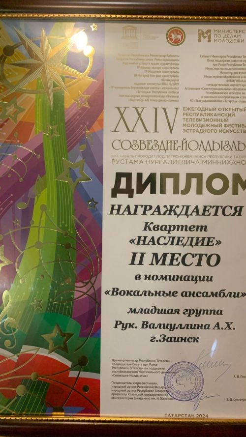 Вокально-хореографический ансамбль «Мирас» из Заинска занял первое место в «Созвездие-Йолдызлык 2024»