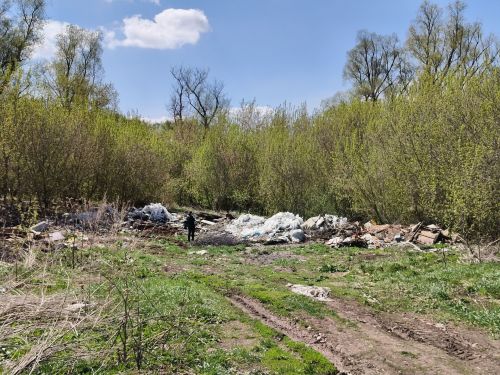 В Заинском районе обнаружили крупную свалку рядом с дорогой