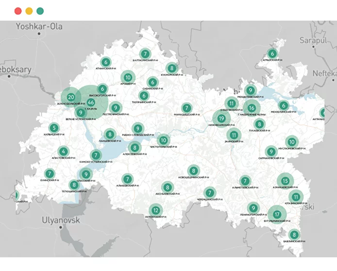 Карта благоустройства дворов Республики Татарстан