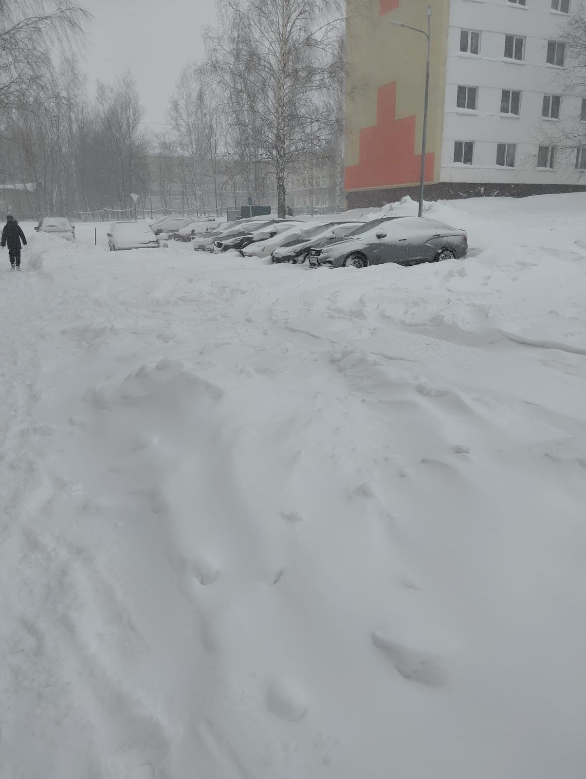 Жильцы дома по проспекту Победы в Заинске расчистили двор от снега