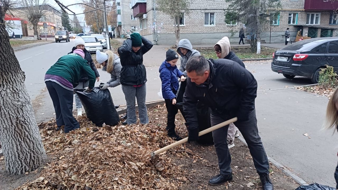 Жители Заинского района собрали много листвы и мусора