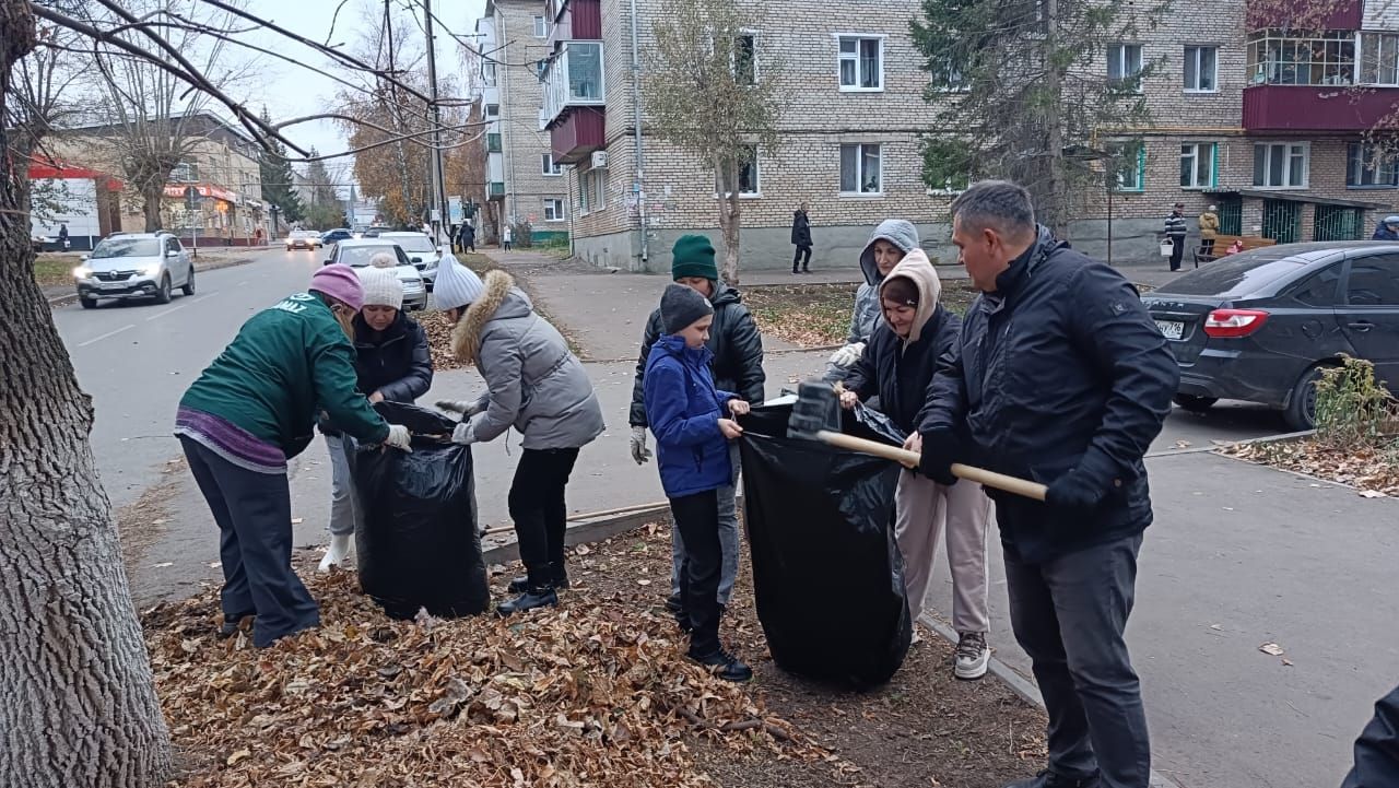 Жители Заинского района собрали много листвы и мусора