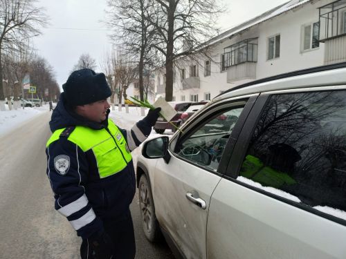 Сотрудники ГИБДД поздравили заинских автоледи