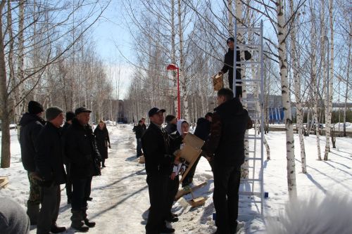 Зәйдә балалар ясаган сыерчык ояларын паркка элеп куйдылар