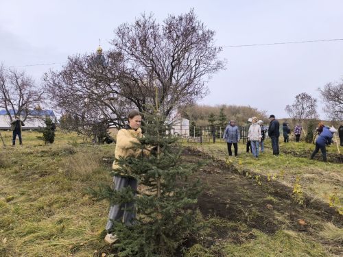 Керәшен Мәлемендә авылның престол бәйрәме алдыннан агачлар утырттылар