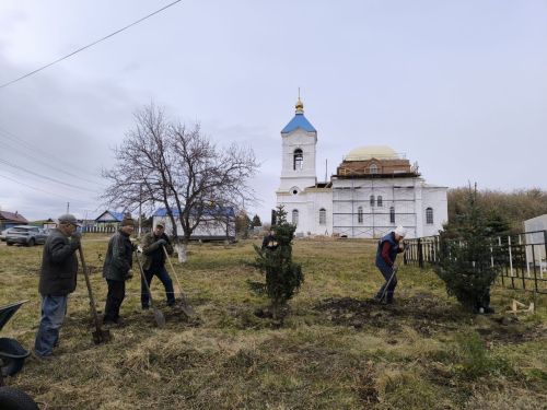 Керәшен Мәлемендә авылның престол бәйрәме алдыннан агачлар утырттылар