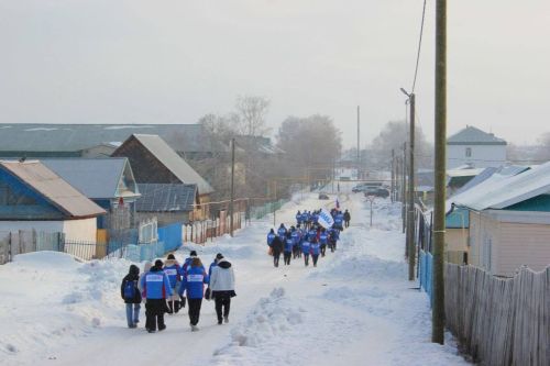 Российские студенческие отряды посетили Заинск в рамках патриотической акции «Снежный десант»