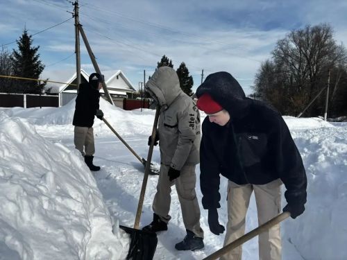 Чыбыклы мәктәбе яшьармиячеләре улы махсус хәрби операциядә катнашучы апага кар көрәргә булышты