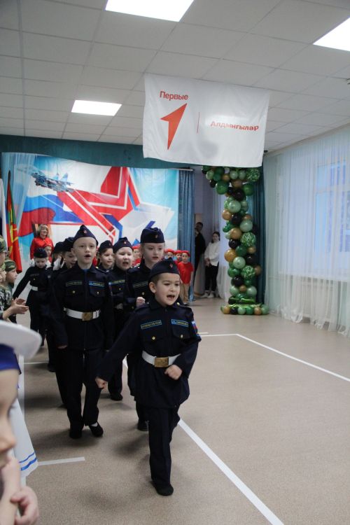 В детском саду «Василек» прошел смотр строя и песни, посвященный Дню защитника Отечества