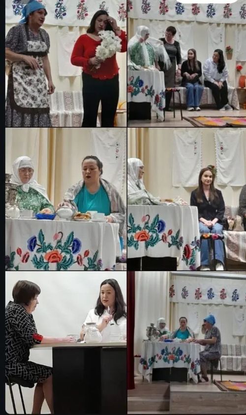 Бура-Киртәдә маскировка челтәрләре үрүче хатын-кызлар өчен спектакль күрсәттеләр
