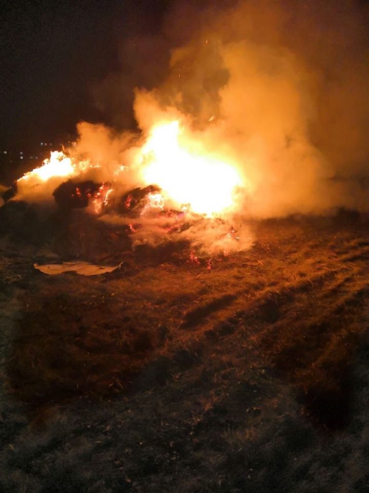 В Заинском районе сгорела одна из инсталляций, выполненных из соломы