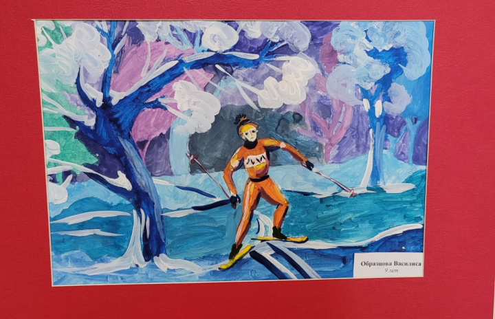 Заинские дети нарисовали лыжный спорт