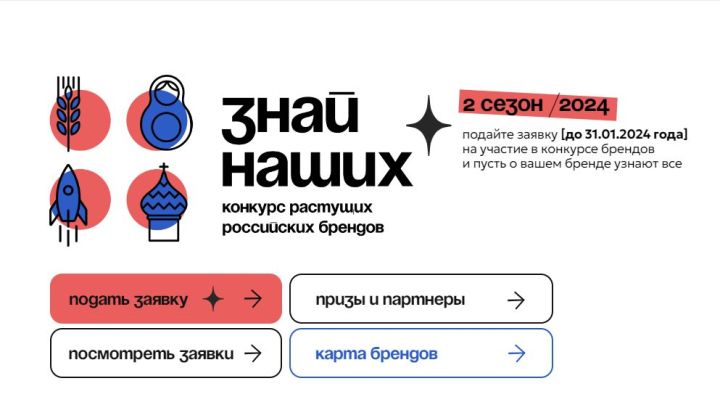 Заявки на конкурс новых российских брендов «Знай наших» можно подать до 31 января